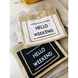 Túi cói hello weekend xiêu xinh