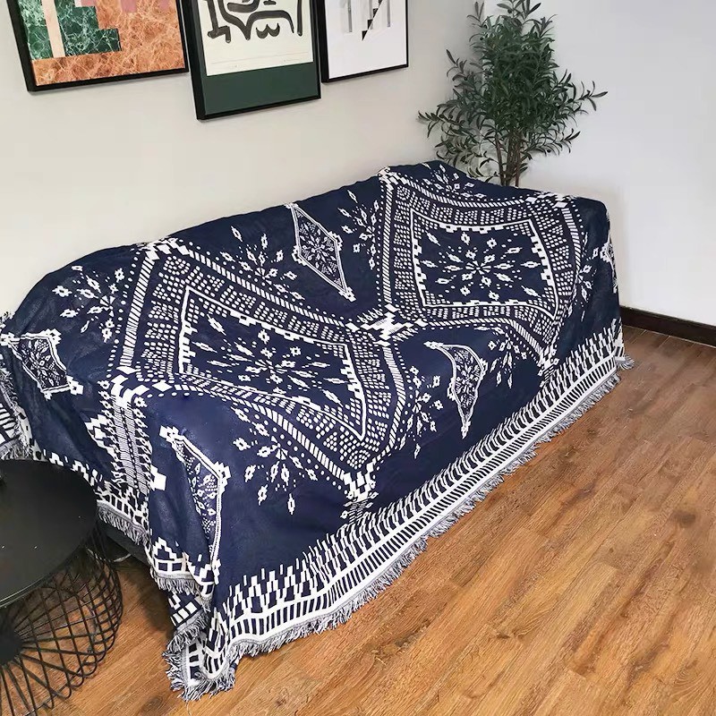 Thảm sofa dệt 2 mặt, khăn phủ sopha đa năng