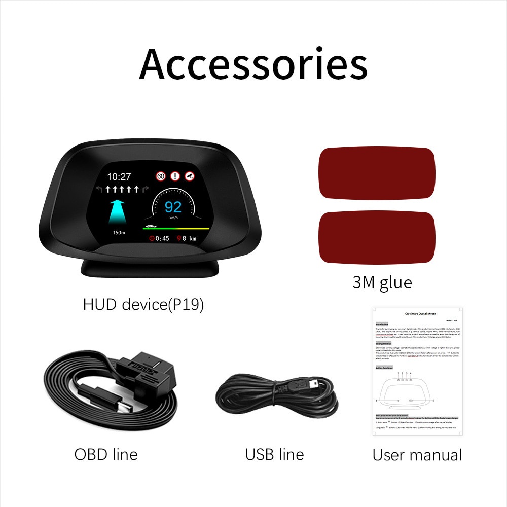 Thiết Bị Chẩn Đoán Nhiệt Độ Nhiên Liệu hud gps obd p19 Thông Dụng Cho Xe Hơi