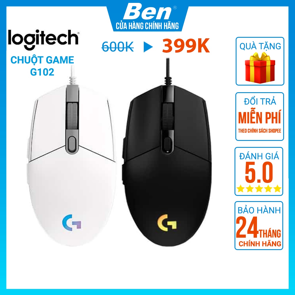 Chuột Game Logitech G102 RGB LED Gen 1 / Gen 2 - Chuột Logitech G102 Bảo Hành 24 Tháng 1 Đổi 1