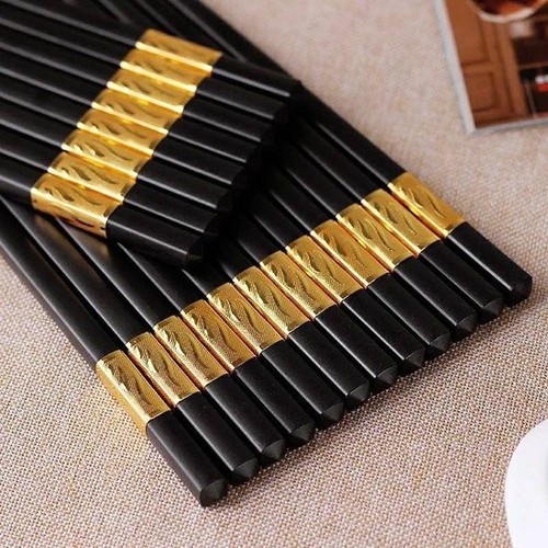 Bộ 10 Đôi Đũa Hợp Kim Mạ Vàng Hàn Quốc