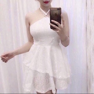 Đầm cúp ngực ren 2 tầng