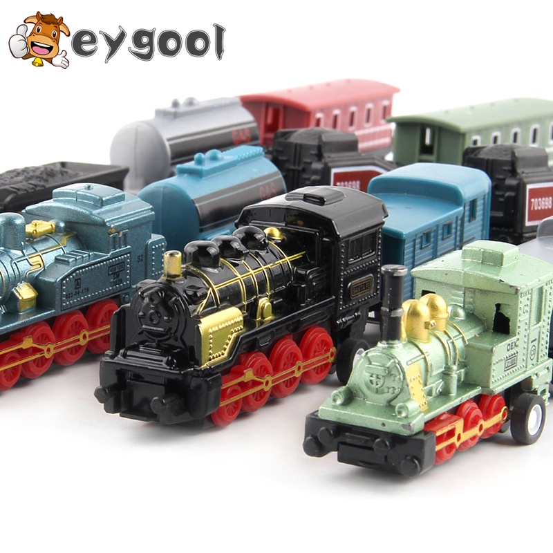 Set 4 Mô Hình Xe Lửa/Tàu Lửa/Xe Lửa Bằng Hợp Kim Phong Cách Retro Cho Bé