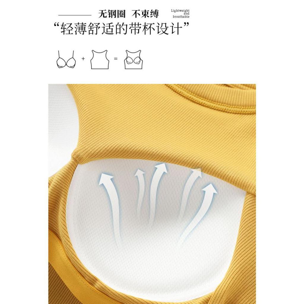 Áo crop top Dài / Ngắn Cổ Tròn Phong Cách Vintage Có Đệm Ngực Dành Cho Nữ Tập yoga