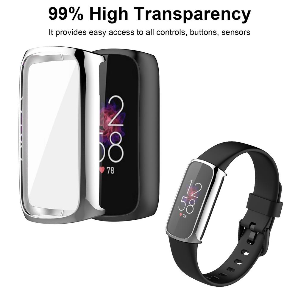 TPU Soft Full Screen Protector Case for Fitbit Luxe Smart bracelet Cover
