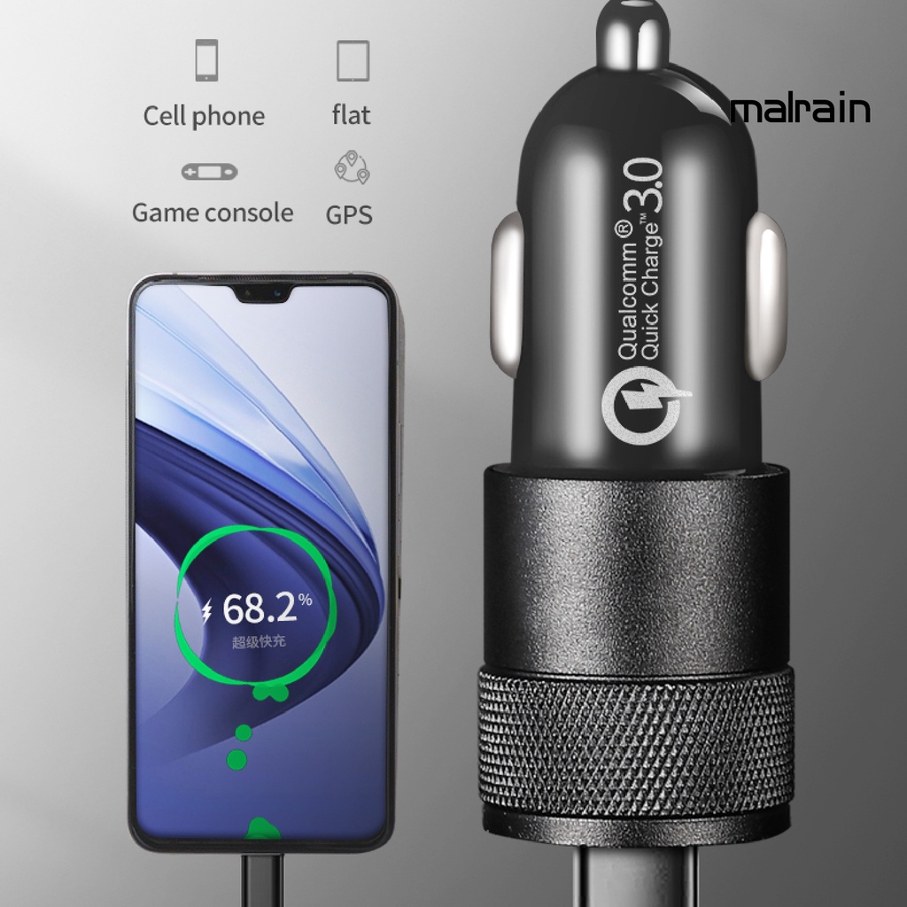 Tẩu Sạc Nhanh QC 3.0/PD Hai Cổng Type-C Có Đèn LED Xanh Dương Cho Điện Thoại Di Động