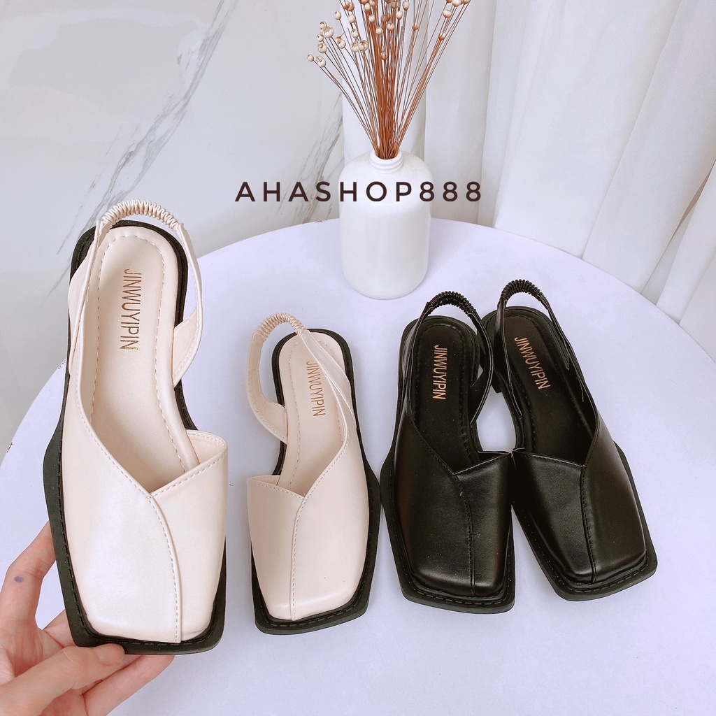 Thanh lí Hàng qc Sandal Giày Búp Bê Khoét Gót Quai Chun Phong Cách Ullzang Hàn Quốc G140
