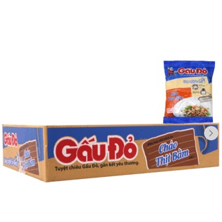 Thùng 50 gói cháo Gấu Đỏ vị thịt bằm 50g