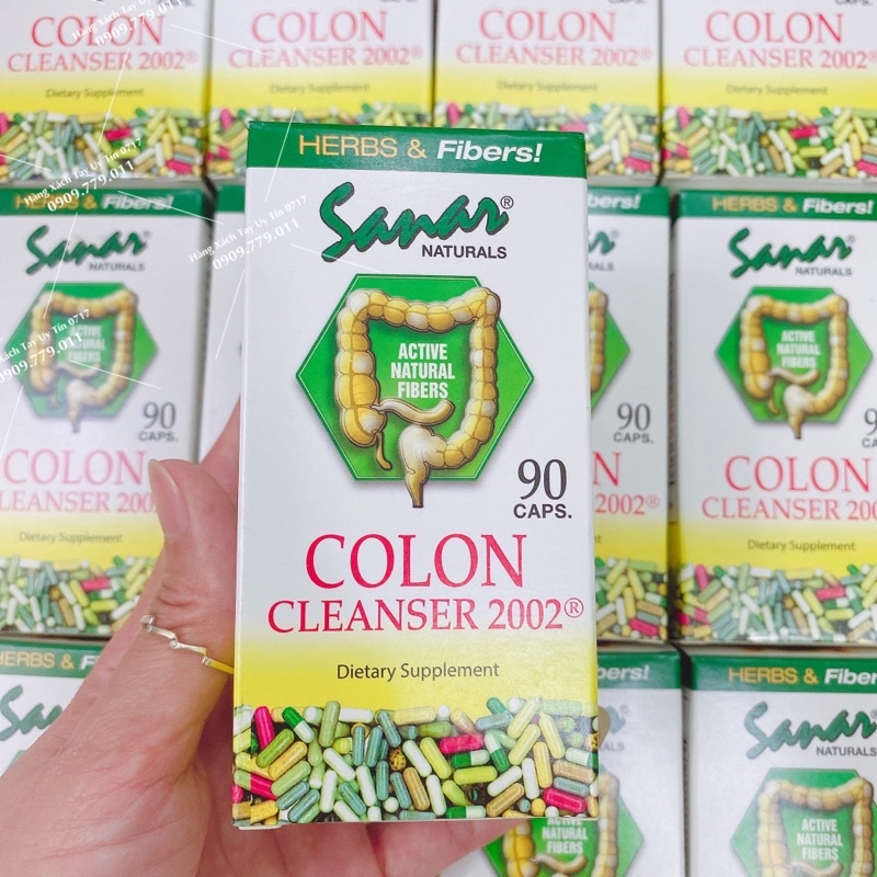 90 viên detox thanh lọc cơ thể Sarar Herbs Fibers Colon Cleanser Mỹ thải độc làm sạch đại tràng
