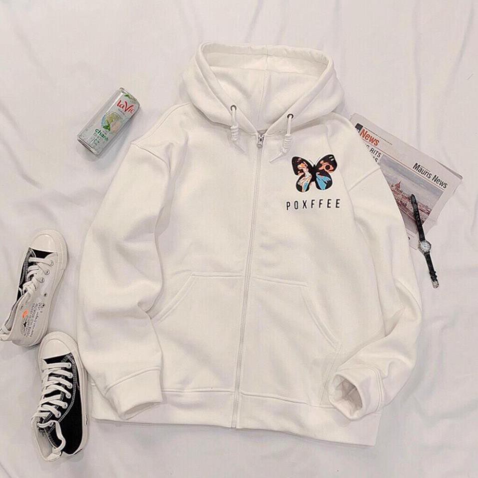 Áo khoác unisex form rộng Nỉ Bướm Xinh nam nữ thời trang kmg