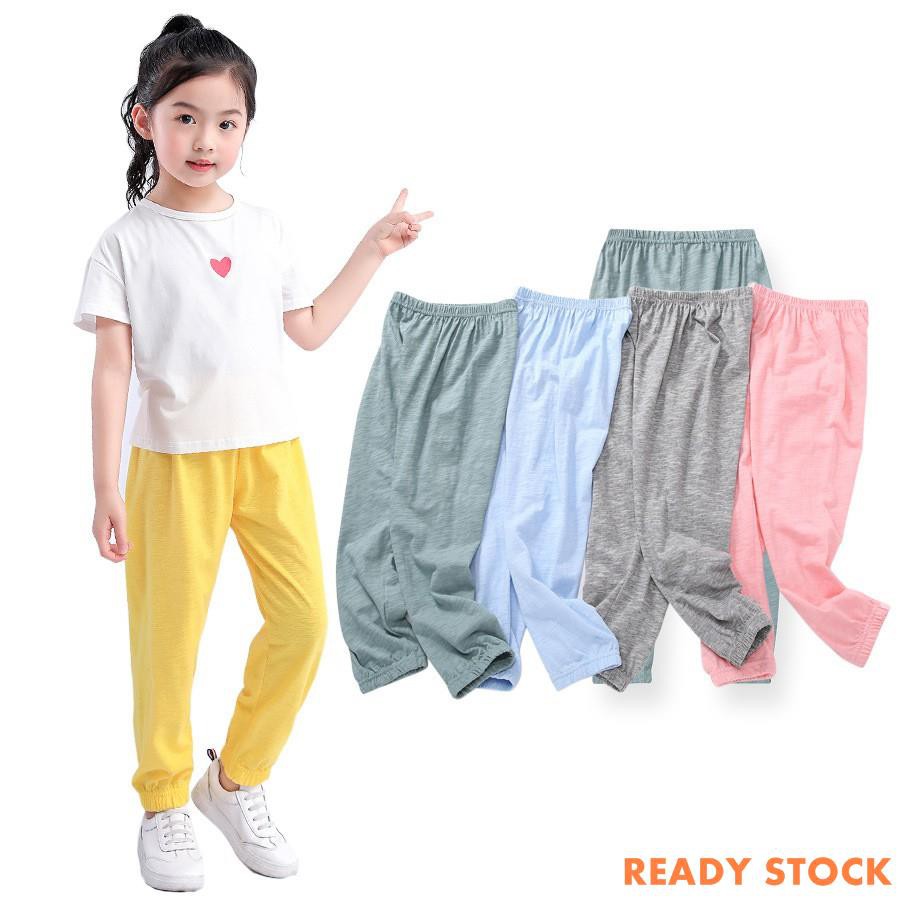 1 Quần Cotton Mỏng Ống Rộng Màu Sắc Kẹo Ngọt Thời Trang Mùa Hè Cho Bé Gái