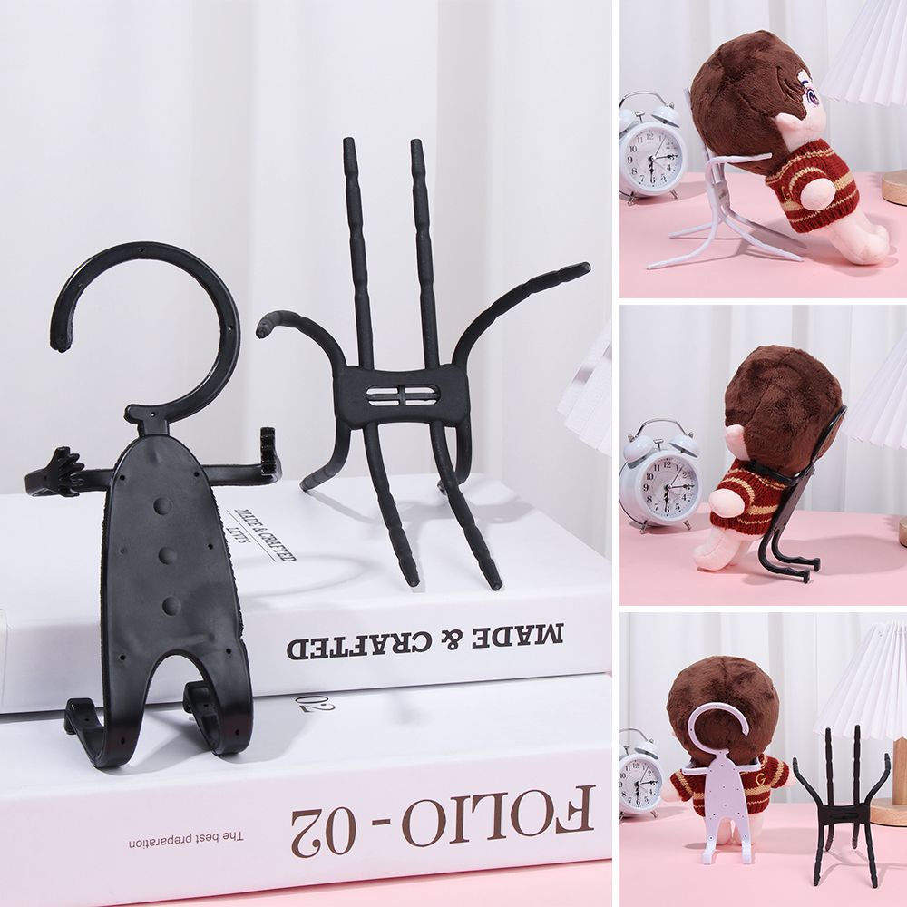 Giá trưng bày búp bê bằng nhựa màu trắng/đen kích cỡ có thể điều chỉnh