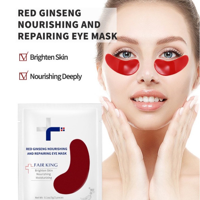 1 Cặp Mặt Nạ Mắt Chiết Xuất Nhân Sâm Đỏ Collagen Nuôi Dưỡng Loại Bỏ Quầng Thâm Chống Lão Hóa