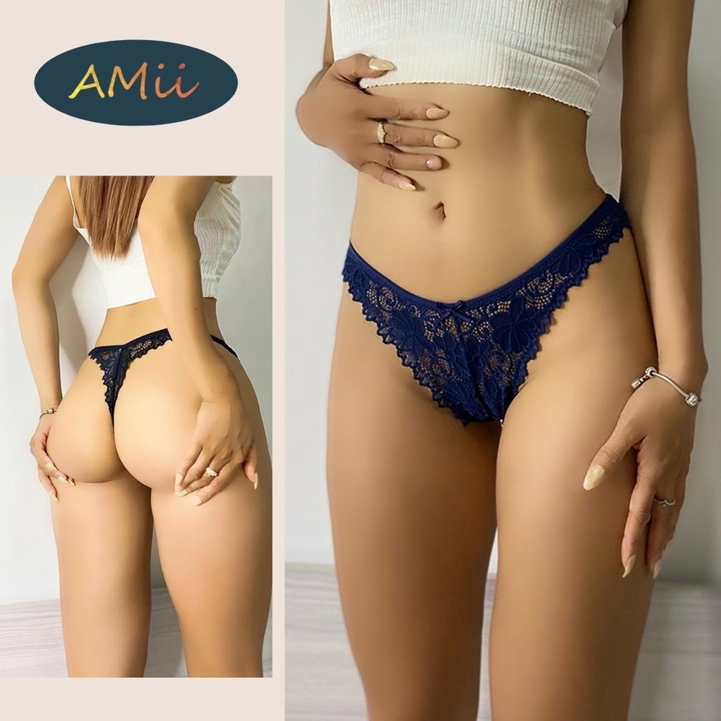 Quần lót lọt khe nữ sexy ren xuyên thấu Amii Quần lót nữ mềm mại cao cấp Q015