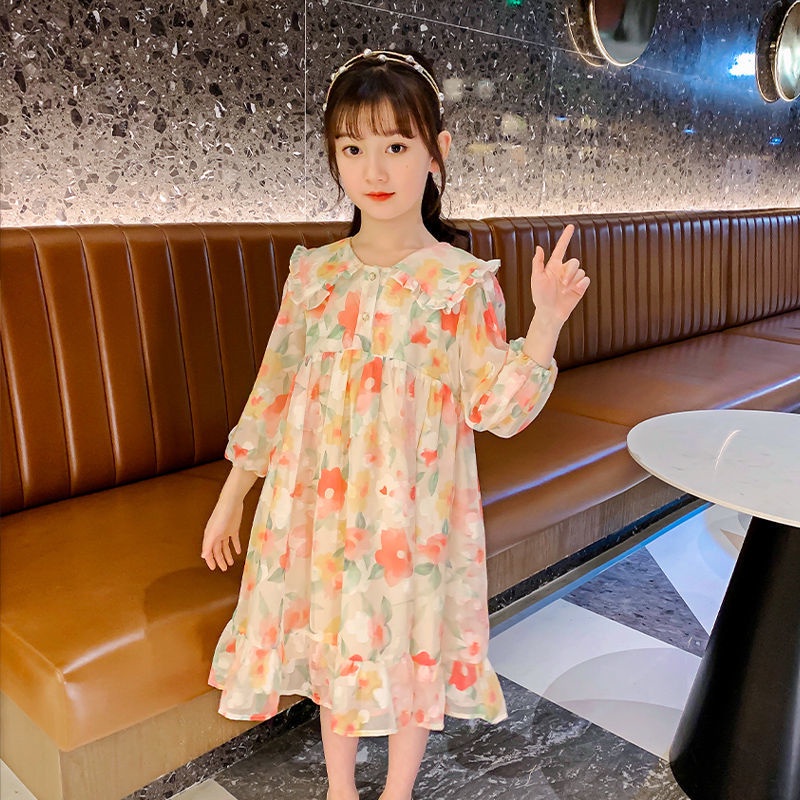 Đầm Chiffon Phong Cách Hàn Quốc Thời Trang Mới Dành Cho Bé Gái 2022