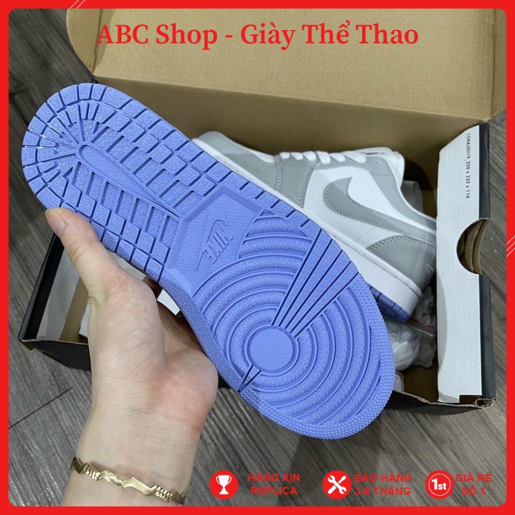 [FreeShip+ Hàng Xịn] Giày Jordan xám trắng thấp cổ cao cấp , Giầy JD1 xám trắng thấp Full box