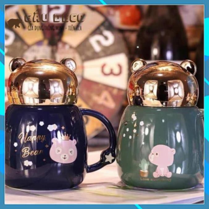 Cốc sứ gấu, ly sứ giữ nhiệt hình gấu - Dễ thương
