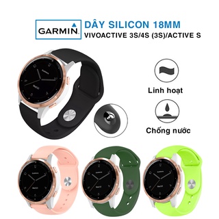 Dây đồng hồ Garmin Vivoactive 3S/4S/Active S silicon cao cấp siêu mềm phong cách thể thao nhiều màu 18mm – Dây silicon