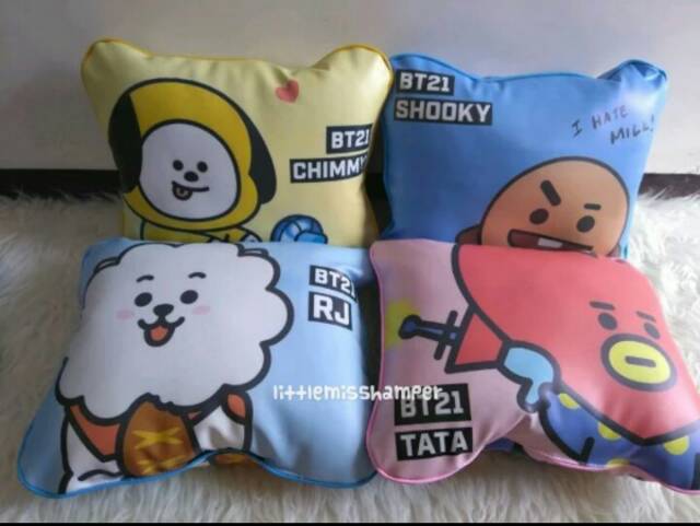 Gối Ôm Hình Nhân Vật Bt21 Mang Cooky Tata Chimmy Dễ Thương