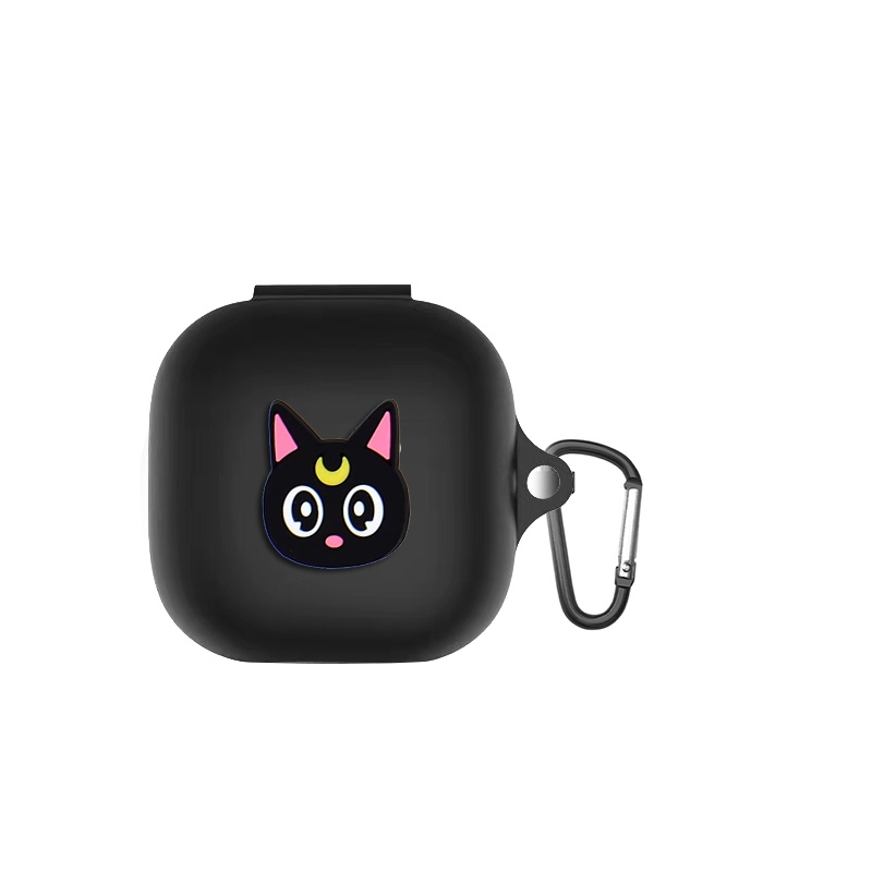 Vỏ Bảo Vệ Hộp Sạc Tai Nghe JBL Live Pro 2 TWS Bằng Silicon Hình Chú Mèo Dễ Thương Kèm Móc Khóa Tiện Dụng