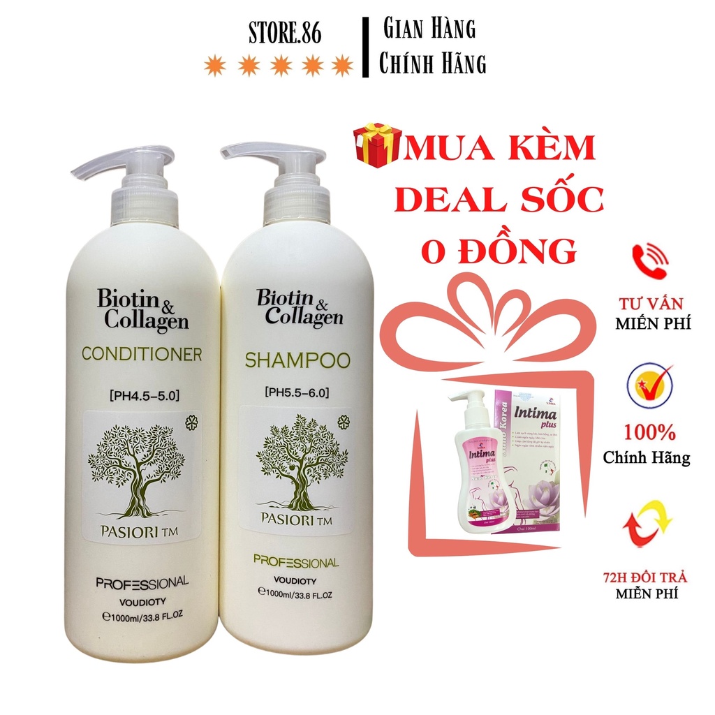 Dầu Gội Xả Biotin Collagen chính hãng chống rụng tóc, Kích Mọc Tóc, Phục Hồi Tóc Khô Xơ mẫu mới nhất cặp 500ml - 1000ml