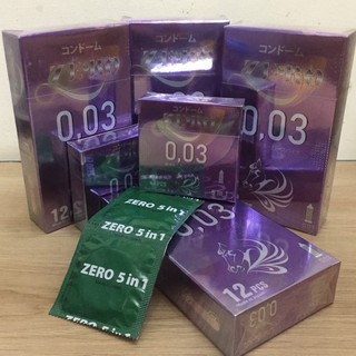 HỘP 10 CHIẾC BAO CAO SU CÓ GAI CHỐNG XUẤT TINH SỚM NHẬT BẢN ZERO - HỖ TRỢ BÔI TRƠN