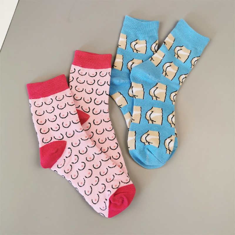 Xiangbao Vớ Unisex In Họa Tiết Mông Ngực Nhiều Màu Sắc Vui Nhộn Mới Lạ Dành Cho Người Lớn