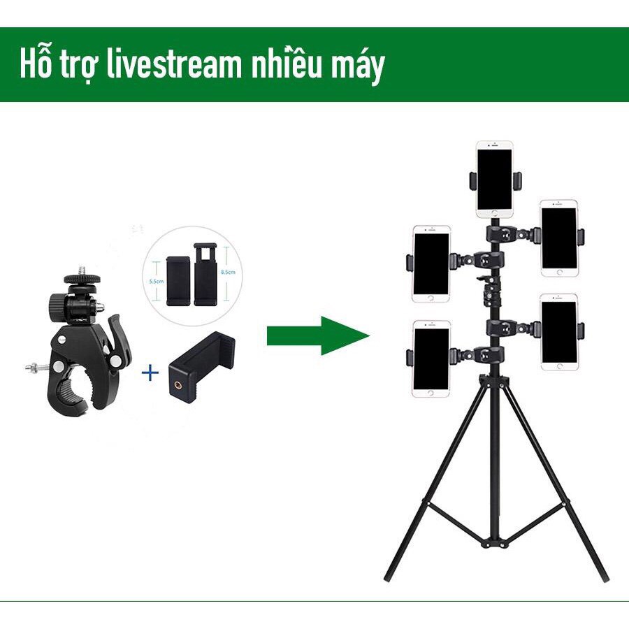 [GIÁ SỈ SẬP SÀN] Combo full bộ giá đỡ kẹp 5 điện thoại hỗ trợ livestream nhiều máy cùng lúc - nhỏ gọn tiện lợi