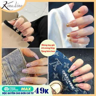 [Tặng keo+ dũa] Hộp 24 móng tay giả cao cấp mẫu mới HOT 2021- Kinakino phukienlamdep