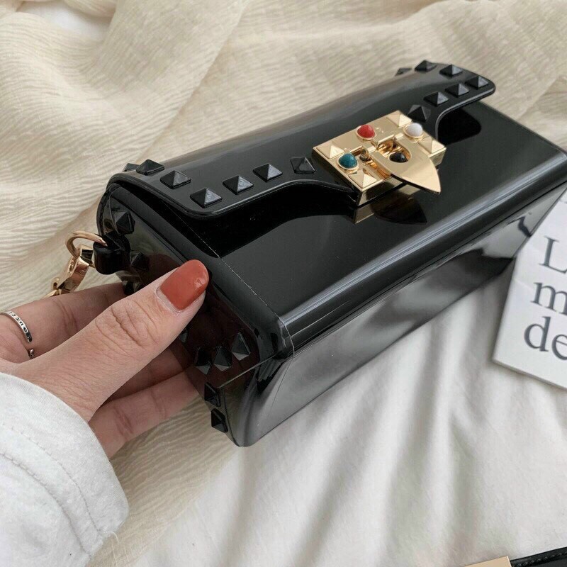 Túi silicon khoá đính đá nhiều màu siêu xinh