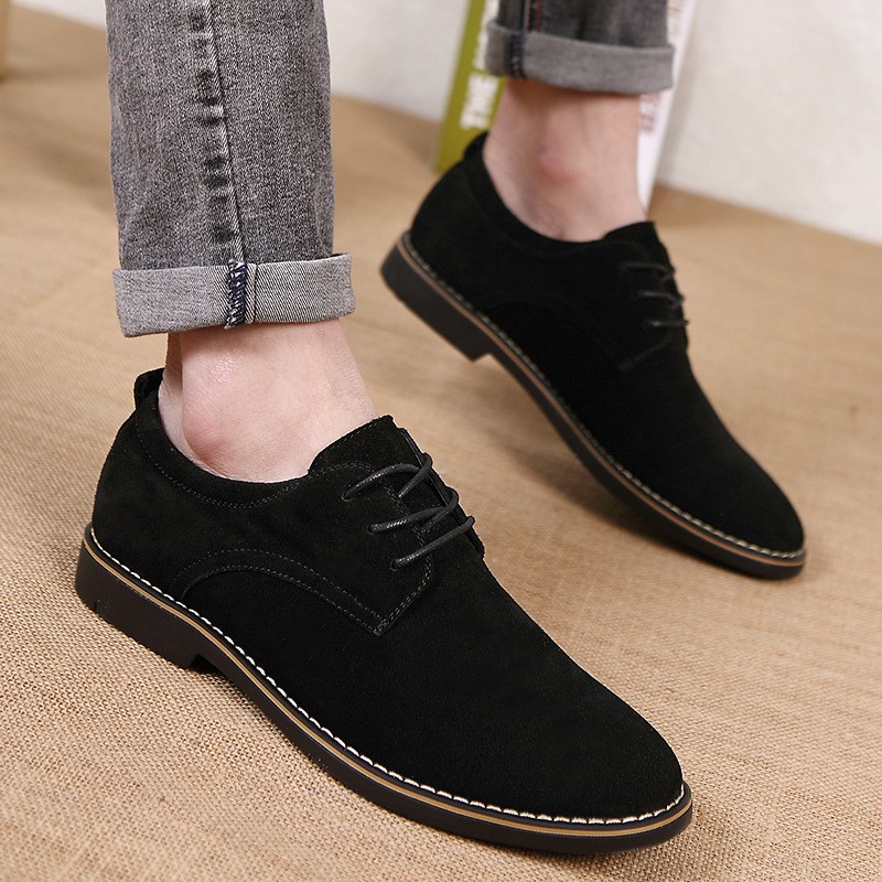 Giày tây nam Derby Black Suede