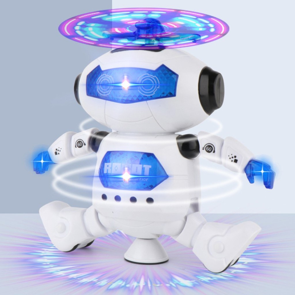 Robot nhảy múa xoay 360 độ có đèn và nhạc vui nhộn đồ chơi cho bé E1025