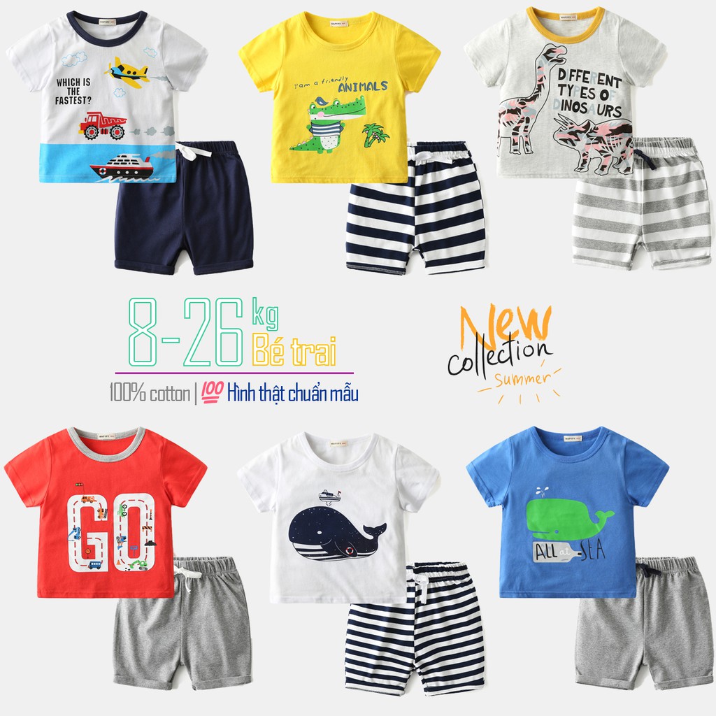 Quần áo bé trai đồ bộ trẻ em bộ cộc tay bé trai chất cotton cao cấp mẫu mới 2023