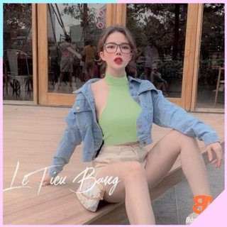 Áo yếm gài cúc cổ croptop body