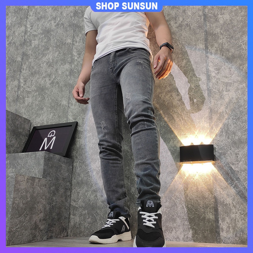 Quần jean nam co giãn xám bạc ☀️ FREESHIP ☀️ SS100 shop Sunsun chuyên quần bò nam đẹp