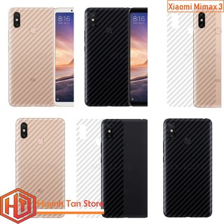 Miếng dán decal carbon mặt sau Xiaomi Mi max 3 chống trày xướt mặt lưng, chống bám vân tay