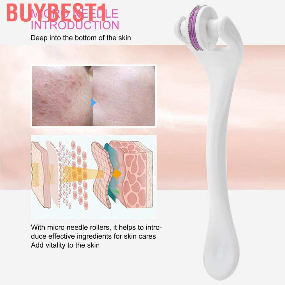 Buybest1 2pcs Micro Needle Roller Serum Lead‑In Anti‑Wrinkle Beauty Skin Cares Tool (White)