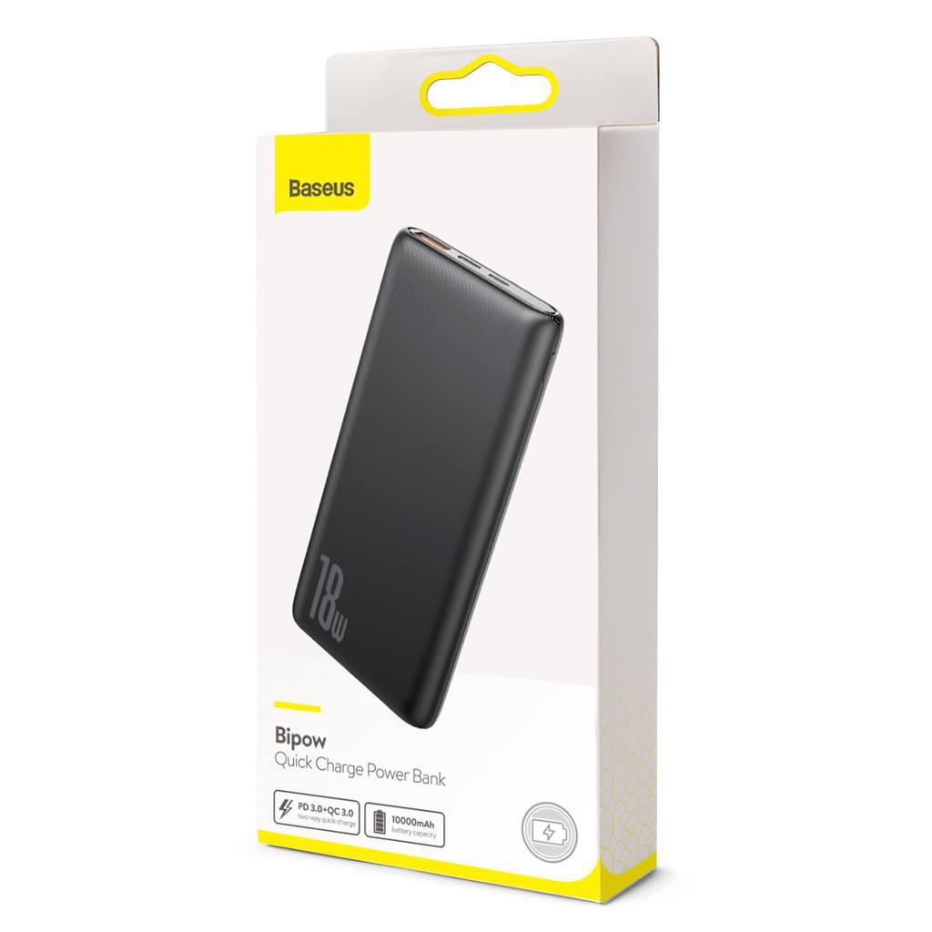 Pin dự phòng sạc nhanh Baseus Bipow 10000mAh PD/QC 18W (Powerdelivery / Quick Charge Power Bank )