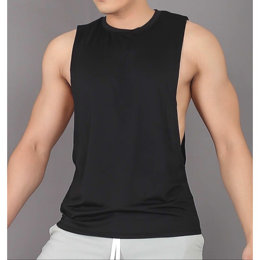 60-68kg Áo tập gym áo nách rộng nam tanktop free size