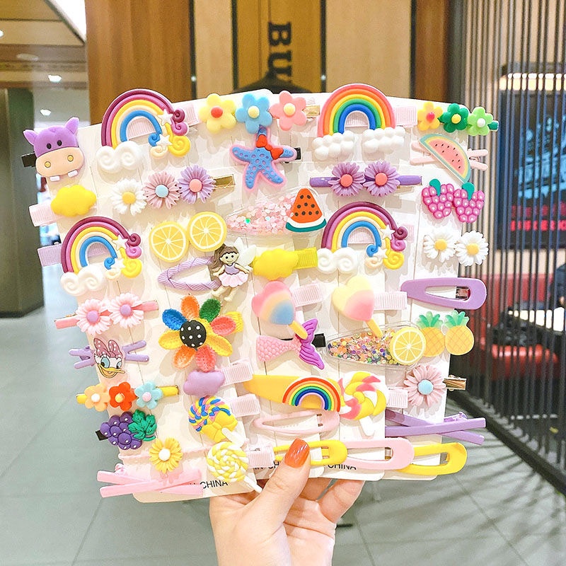 Set 14 Kẹp Tóc Hình Động Vật Dễ Thương Cho Bé Gái