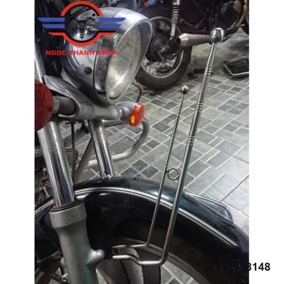 Cột cờ inox, cán cờ inox gắn xe Honda LA250 CM125 CD125 CB250 Master125, SYM Husky125 Husky150 YB125 W175  ...-NTS