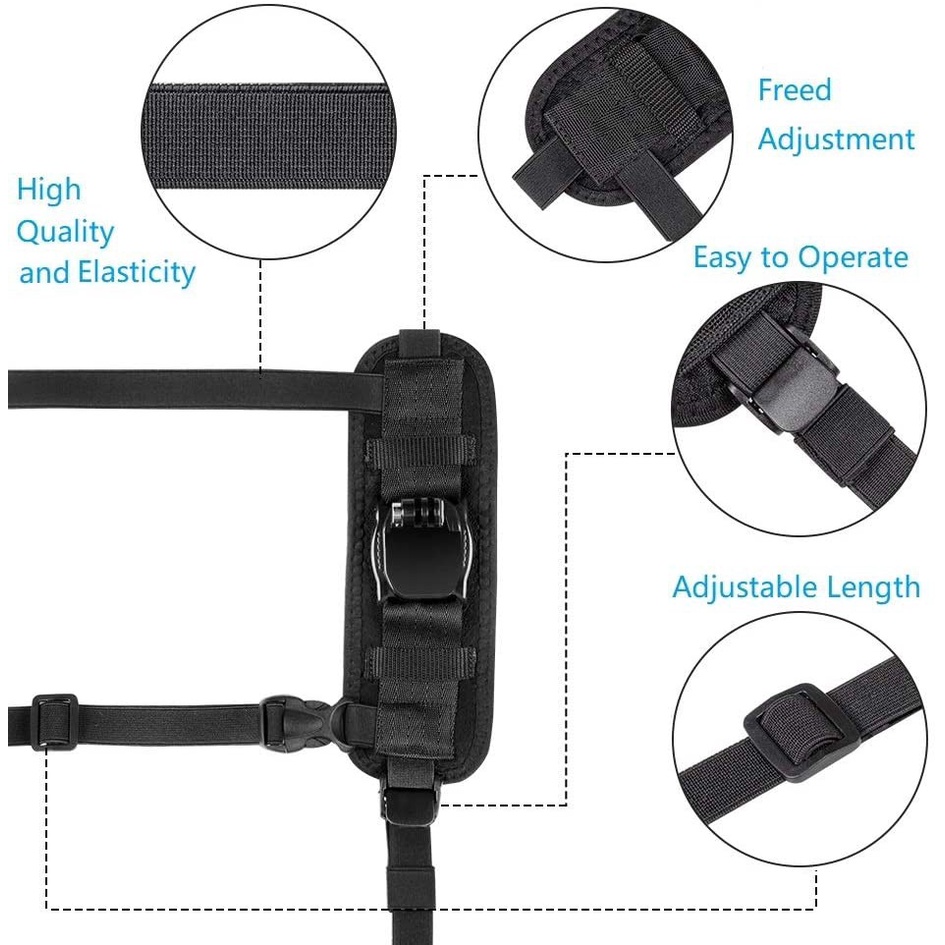Lammcou Shoulder Strap Mount Clamp  compatible with  GoPro Hero 10 9 8 7 6 5 Yi H9R Osmo Action Camera Accessories