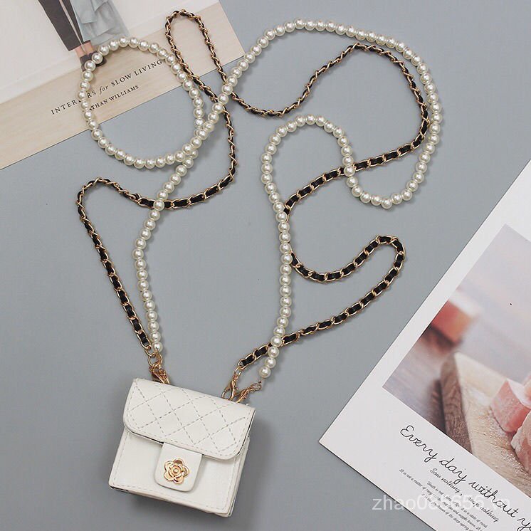 Túi Đeo Chéo Mini Họa Tiết Hoa Đính Ngọc Trai Và Kim Cương Thời Trang 2022 Cho Nữ