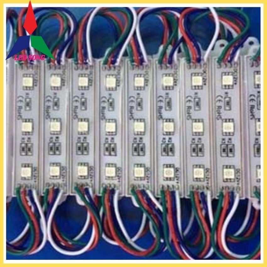 Led Hắt 3 Bóng 7 Màu rgb 12v Vỉ 20 Thanh