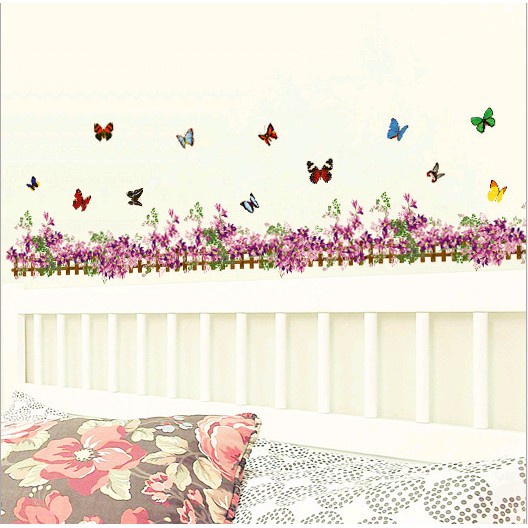 Tranh decal, decal dán chân tường hoa, cá heo trang trí phòng cho bé kích thước sau khi dán từ 1m đến 1.3m tùy mẫu