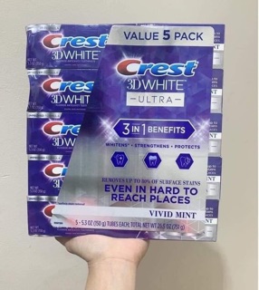 [Hàng Mỹ-bill] Kem đánh răng 3D Credit white advance/ ultra 158gr