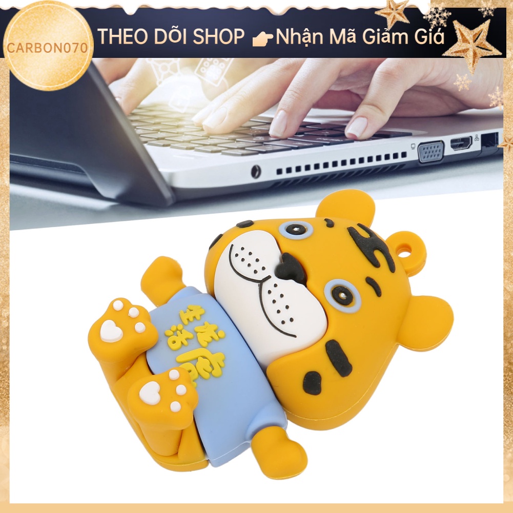 Hàng Sẵn Ổ đĩa flash USB2.0 hoạt hình con hổ dễ thương Ổn định Tốc độ cao【Carbon070】