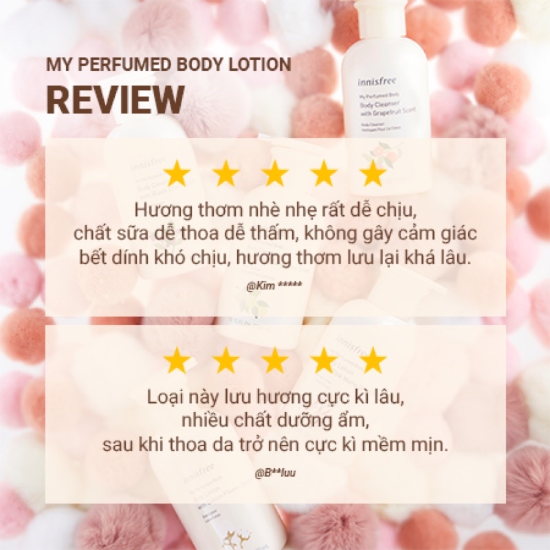 Sữa dưỡng thể Innisfree hương nước hoa My Pèumed body Lotion 330ml