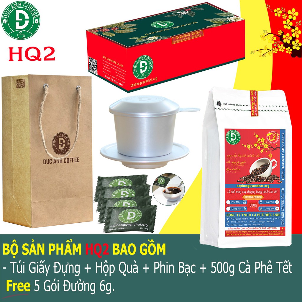 [Hộp Quà Tết] Cà Phê Tết Siêu Đặc Biệt số lượng giới hạn - cafe rang mộc nguyên chất chế biến ướt -· DUC ANH COFFE