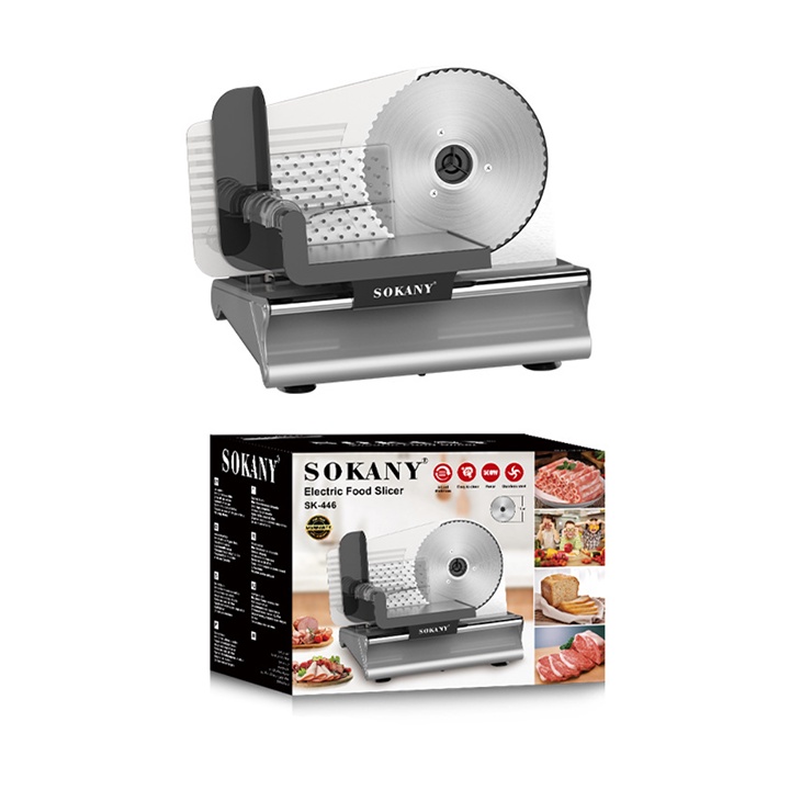 Máy Thái Thịt Đông Lạnh Chính Hãng SOKANY INOX An Toàn - Thái Thịt Chín, Giò Chả - Motor Lõi Đồng 500W